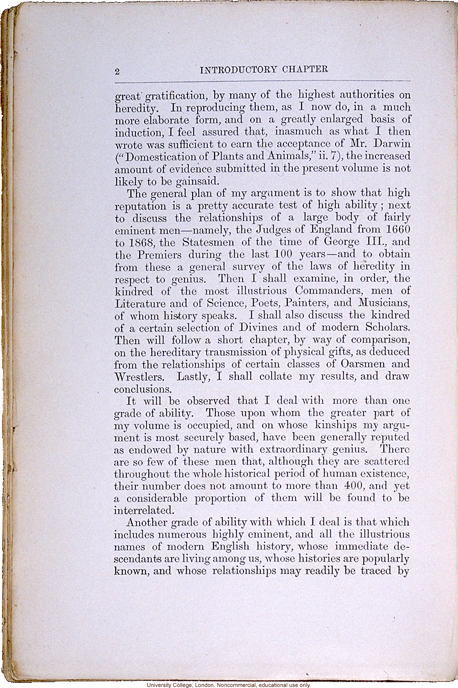 <i> Hereditary Genius: An Enquiry into Its Laws and Consequences</i> (2nd ed.), by Francis Galton, selected pages