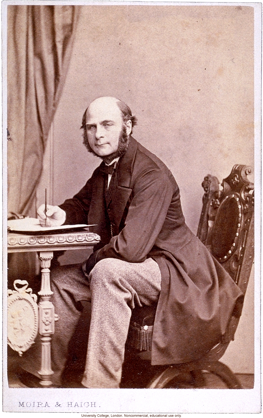 Francis Galton carte de visite portrait, seated