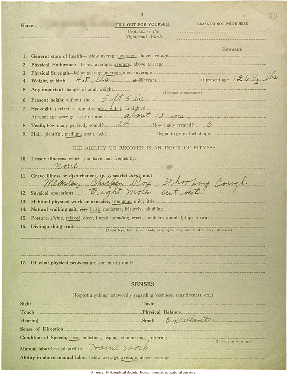 Eugenics registry of the Race Betterment Foundation, Battle Creek, MI