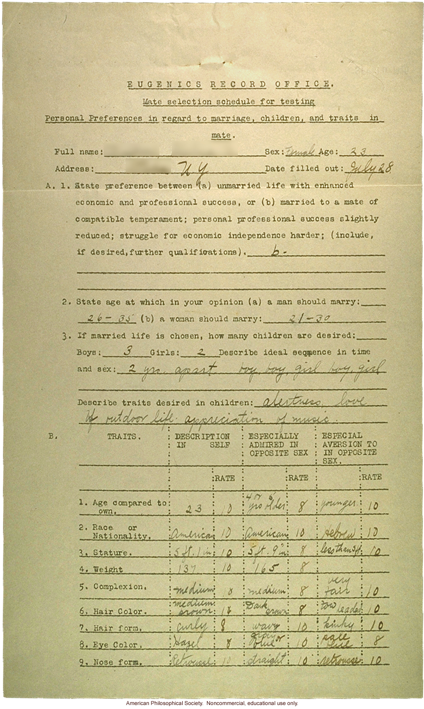 Student's eugenic case study (about sense of humor)