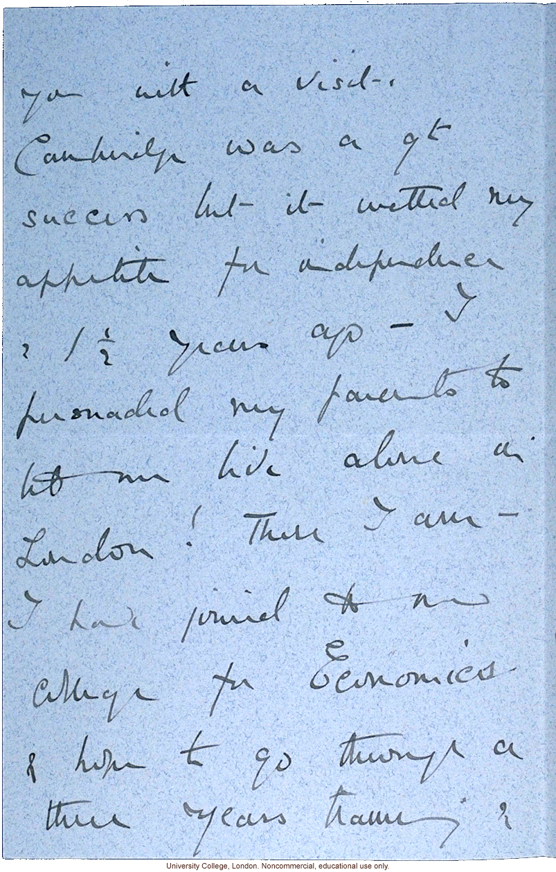 K. Bathurst letter to Francis Galton, about family records (10/12/1895)