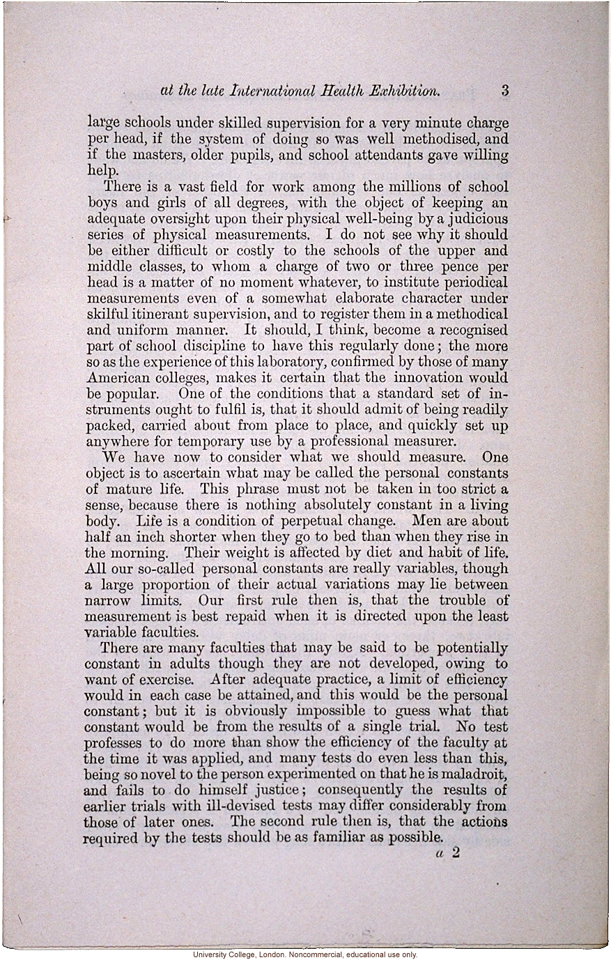 &quote;On the Anthropometric Laboratory at the late International Health Exhibition,&quote; by Francis Galton