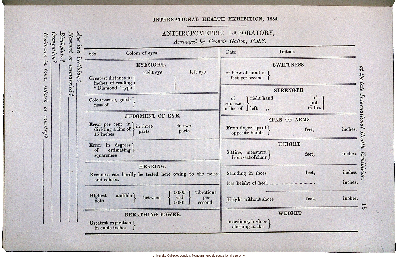 &quote;On the Anthropometric Laboratory at the late International Health Exhibition,&quote; by Francis Galton