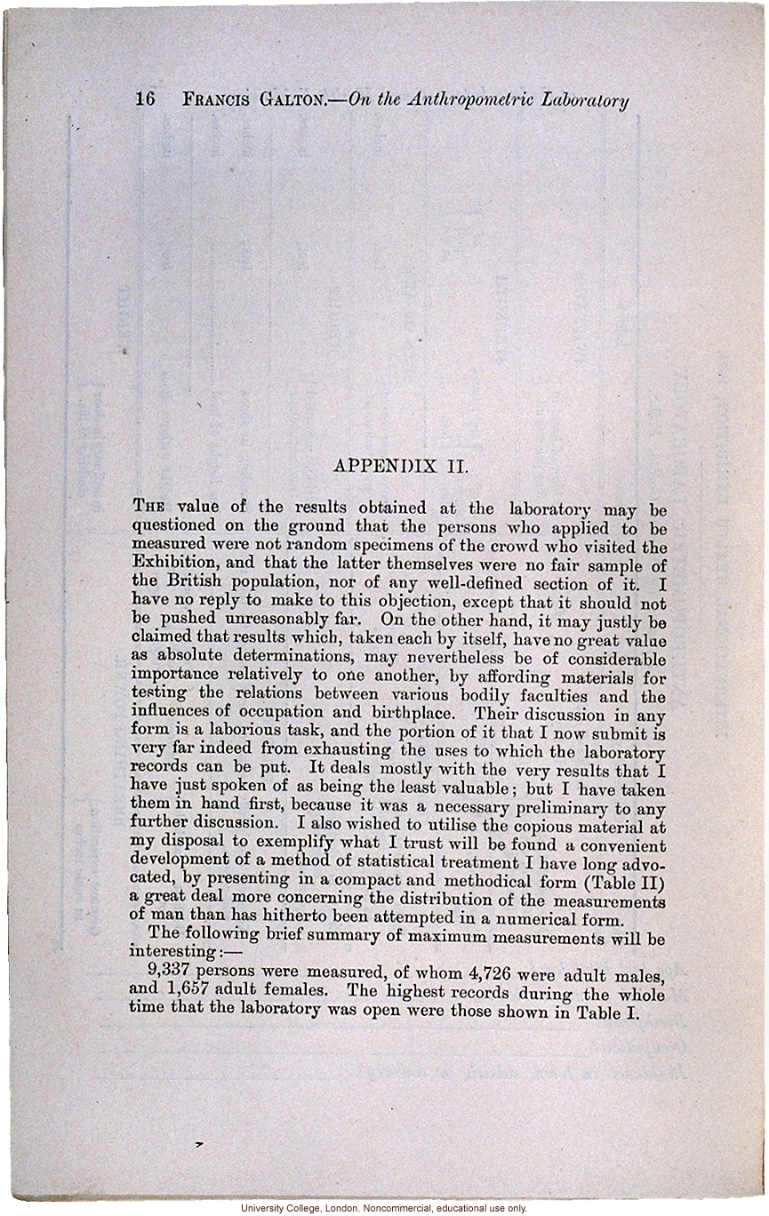 &quote;On the Anthropometric Laboratory at the late International Health Exhibition,&quote; by Francis Galton