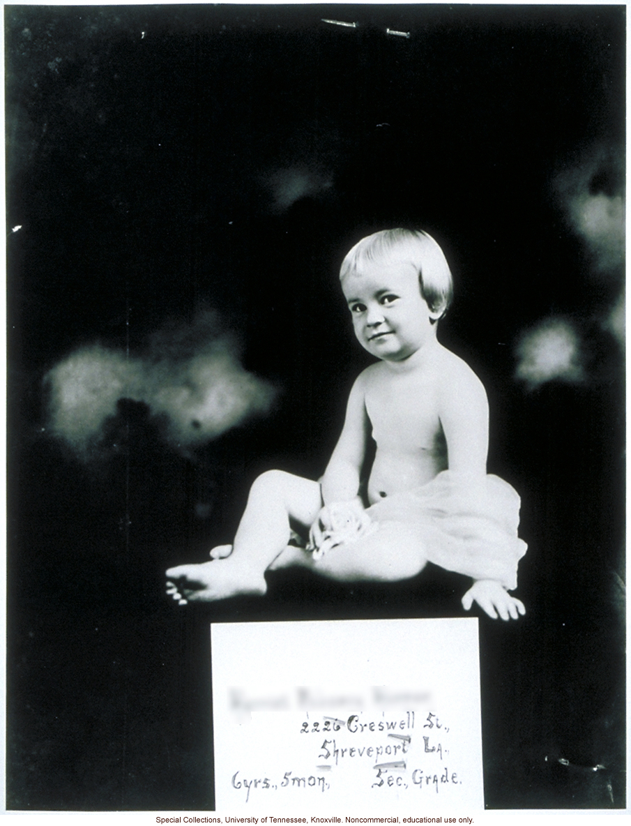 Six-year old Better Babies contestant, Louisiana State Fair, Shreveport (including receiving physical exam and posing with prize ribbons)