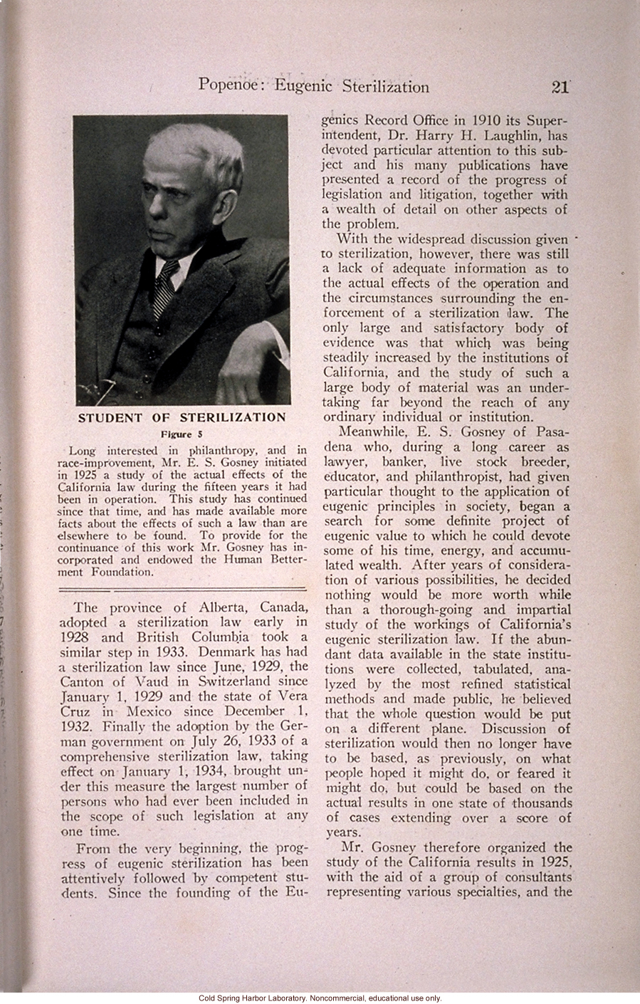 &quote;The Progress of Eugenical Sterilization,&quote; by Paul Popenoe, <i>Journal of Heredity</i> (vol. 25:1), including journal cover and contents page