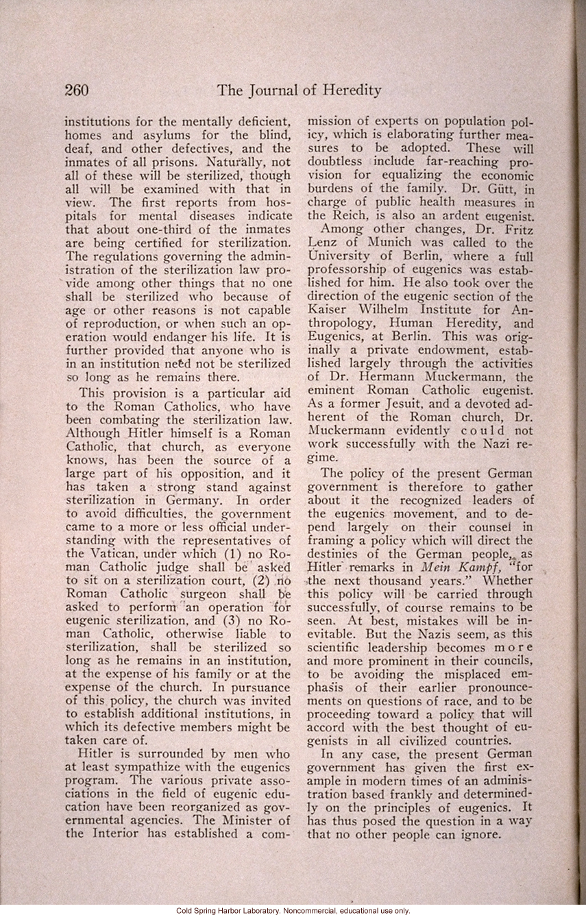 &quote;The German Sterilization Law,&quote; by Paul Popenoe, <i>Journal of Heredity</i> (vol. 25)