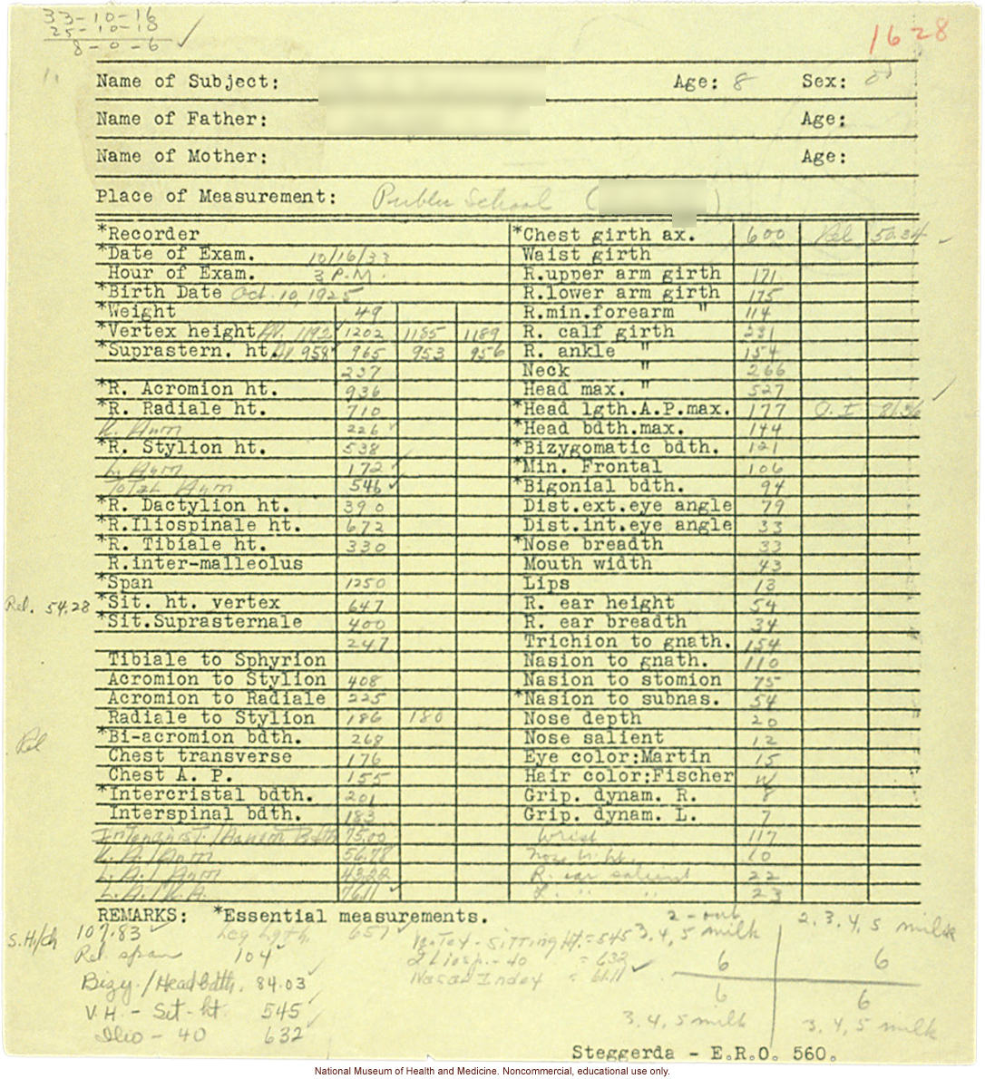 &quote;Growing Series&quote; of Navajo Male age 8-18, Tuba City and Ganado, Arizona (anthropometry, dental charts, and photographs)