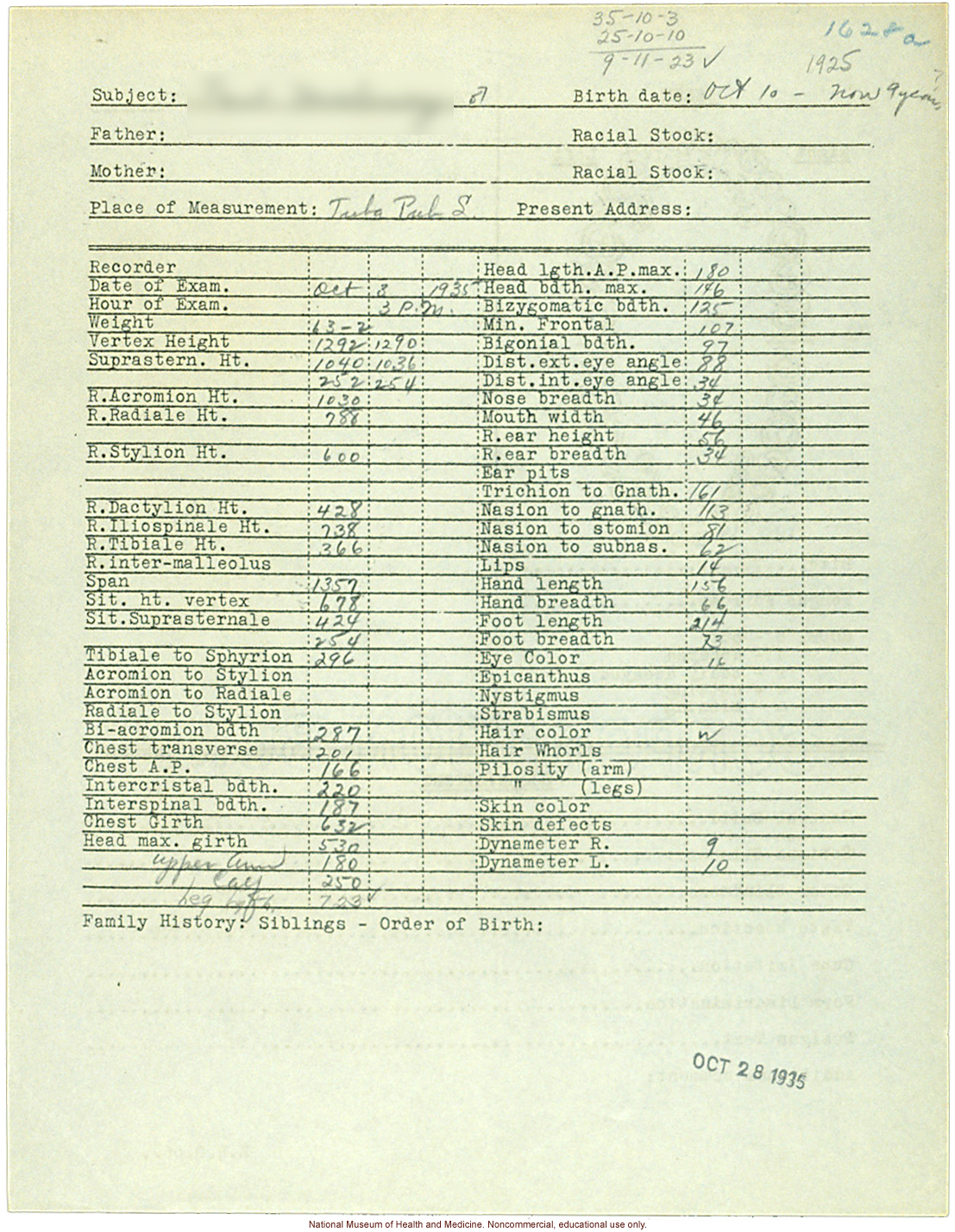 &quote;Growing Series&quote; of Navajo Male age 8-18, Tuba City and Ganado, Arizona (anthropometry, dental charts, and photographs)