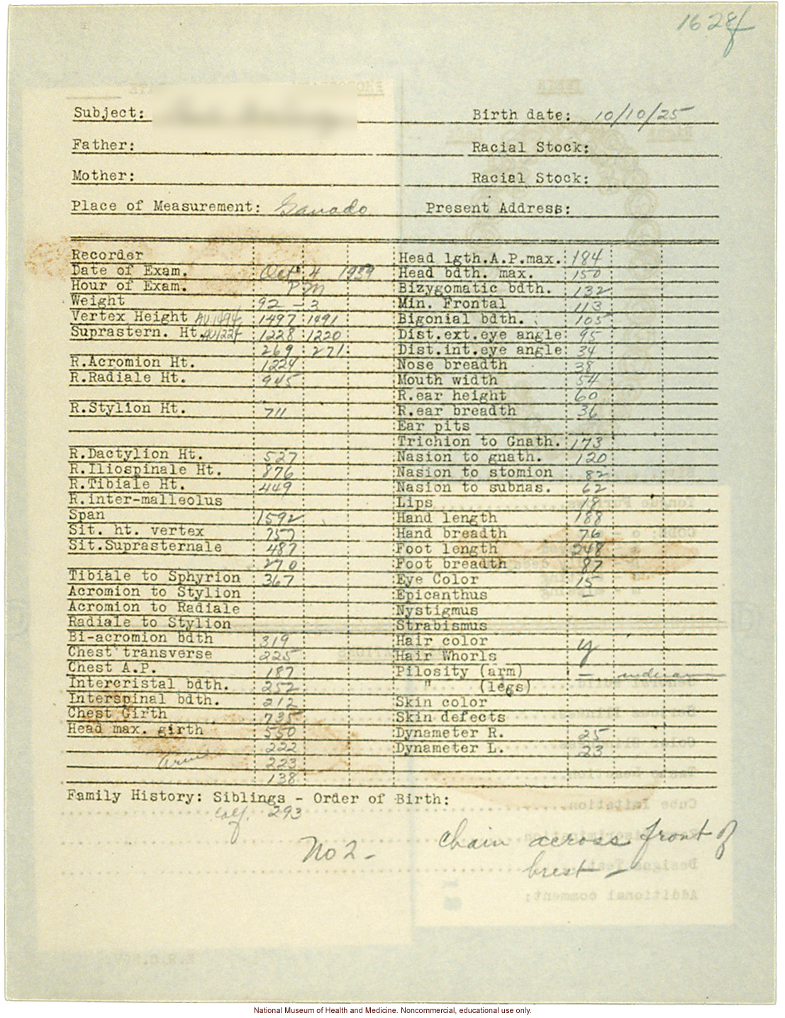 &quote;Growing Series&quote; of Navajo Male age 8-18, Tuba City and Ganado, Arizona (anthropometry, dental charts, and photographs)
