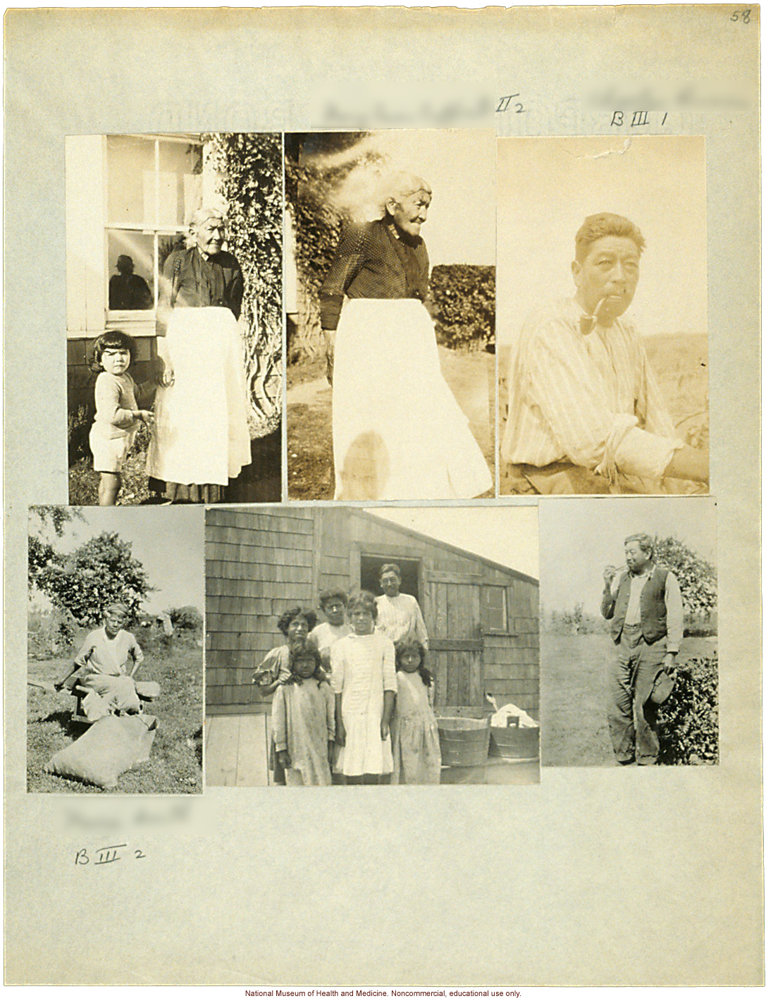 Anthropometric case materials on a Shinnecock Indian Family of Eastern Long Island (photographs, pedigree, field notes, and physical measurements)