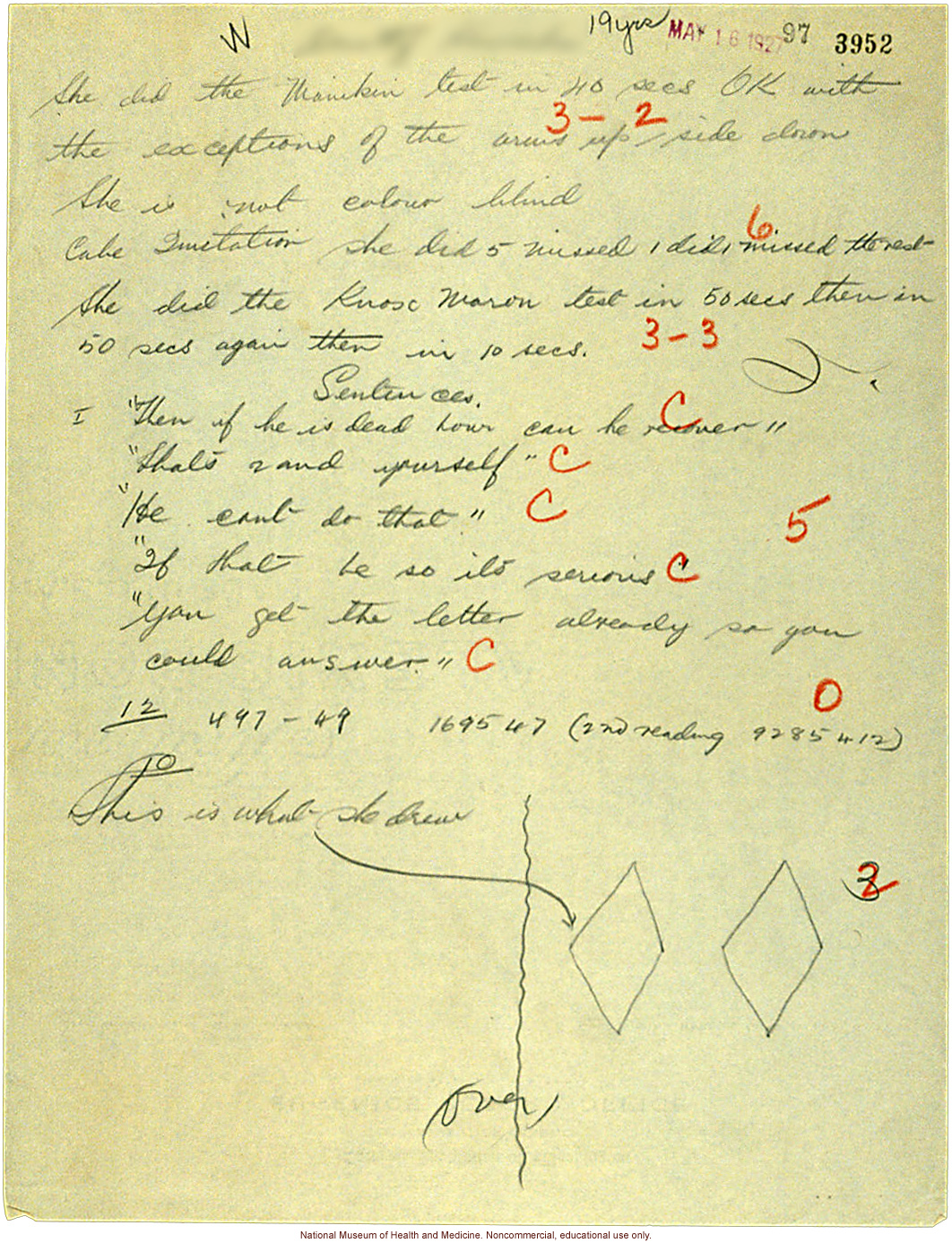 Seaford Town female anthropometric case: photos, measurements, finger prints, Schedule 3; by Morris Steggerda for <i>Race Crossing in Jamaica</i>