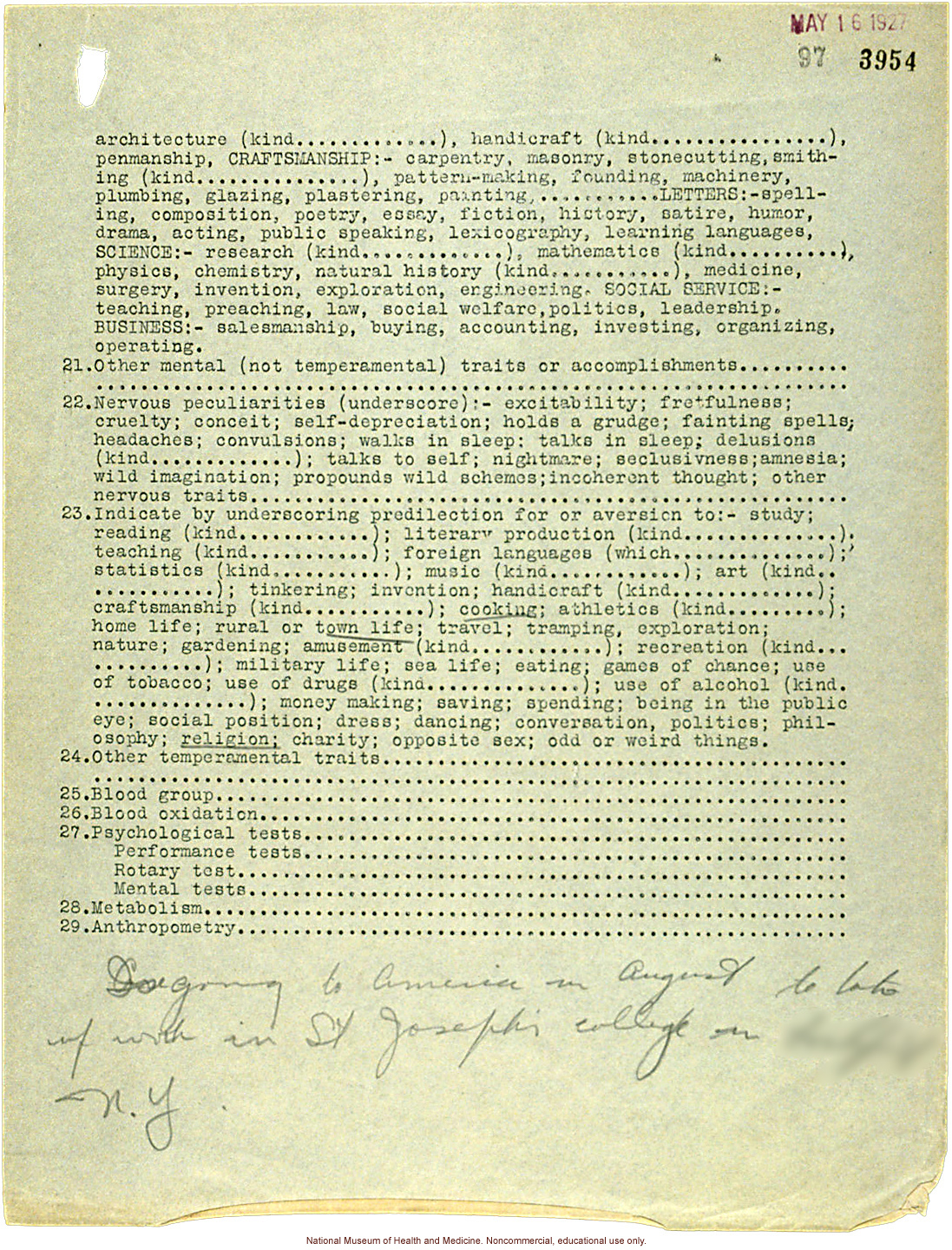 Seaford Town female anthropometric case: photos, measurements, finger prints, Schedule 3; by Morris Steggerda for <i>Race Crossing in Jamaica</i>