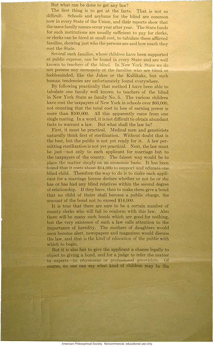 &quote;Concerning a law to lessen hereditary blindness,&quote; by Lucien Howe, American Opthalmological Society Journal