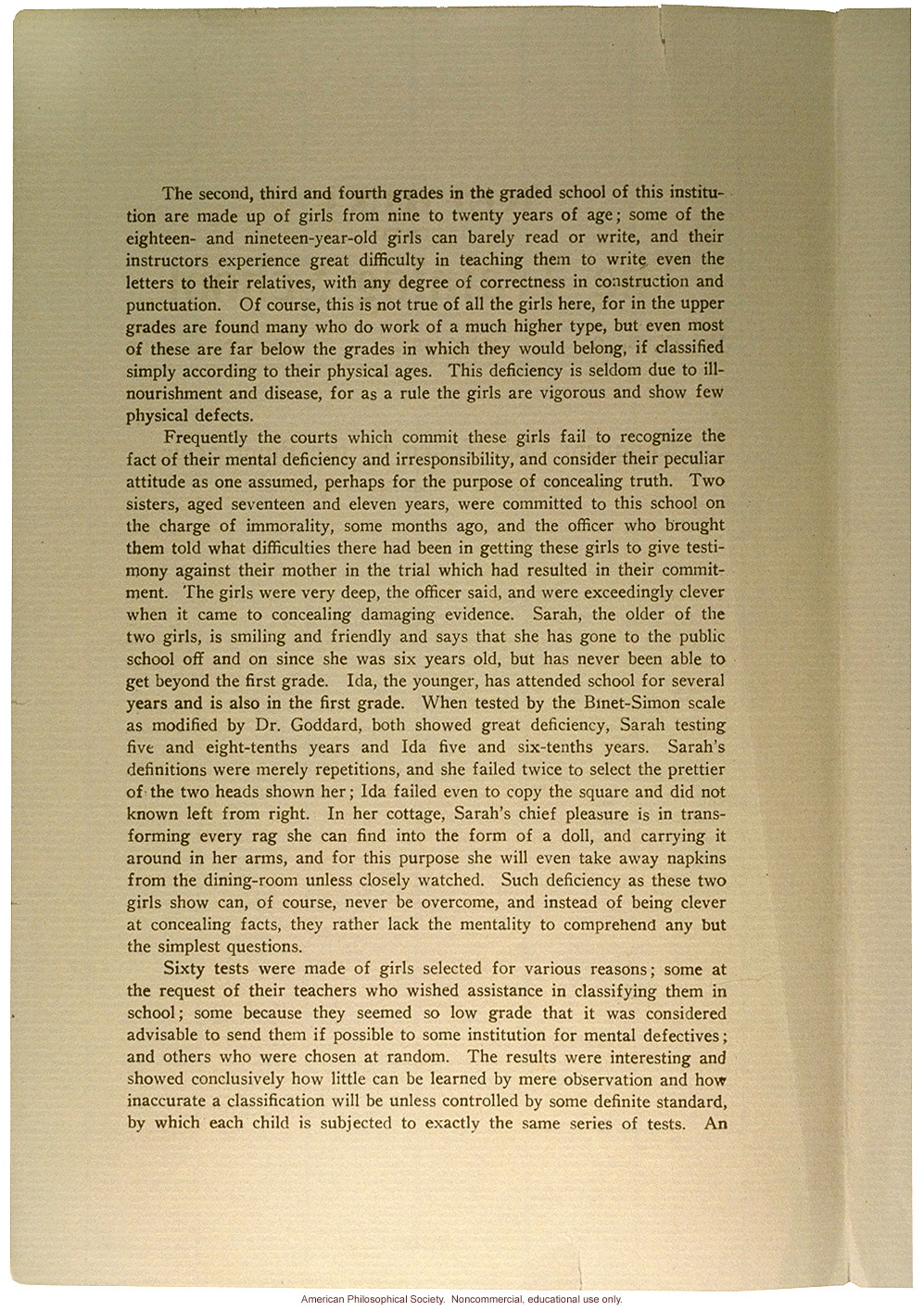 &quote;Delinquent girls tested by the Binet scale,&quote; by Dr. Louise Morrow and Dr. Olga Bridgman, Reprint from The Training School