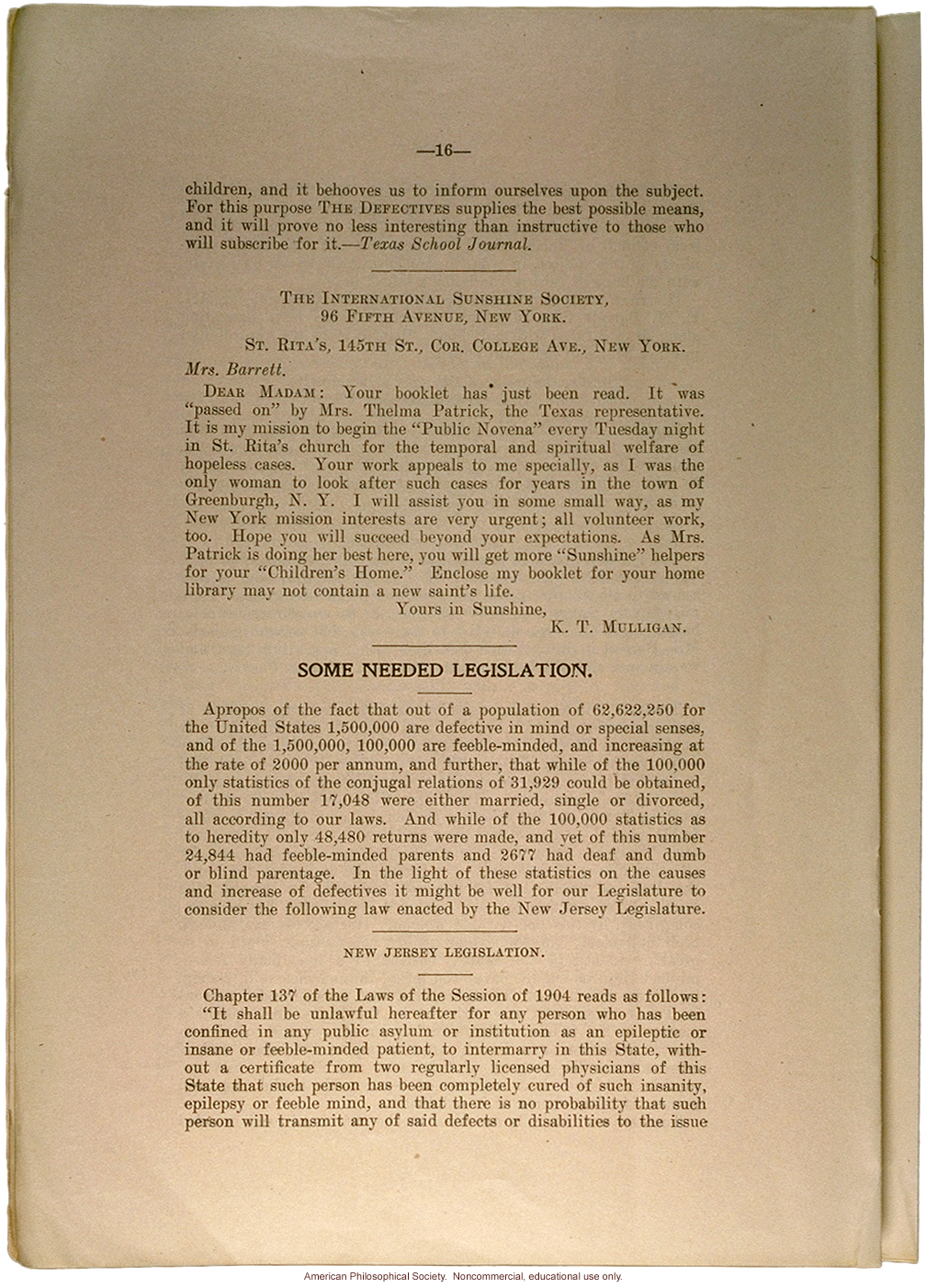 &quote;The Defectives,&quote; about marriage restriction