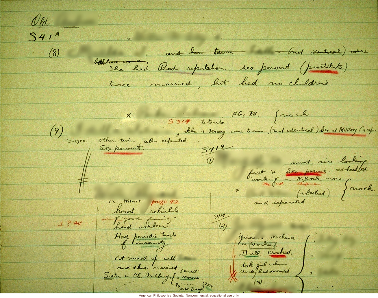 Degenerate family pedigree