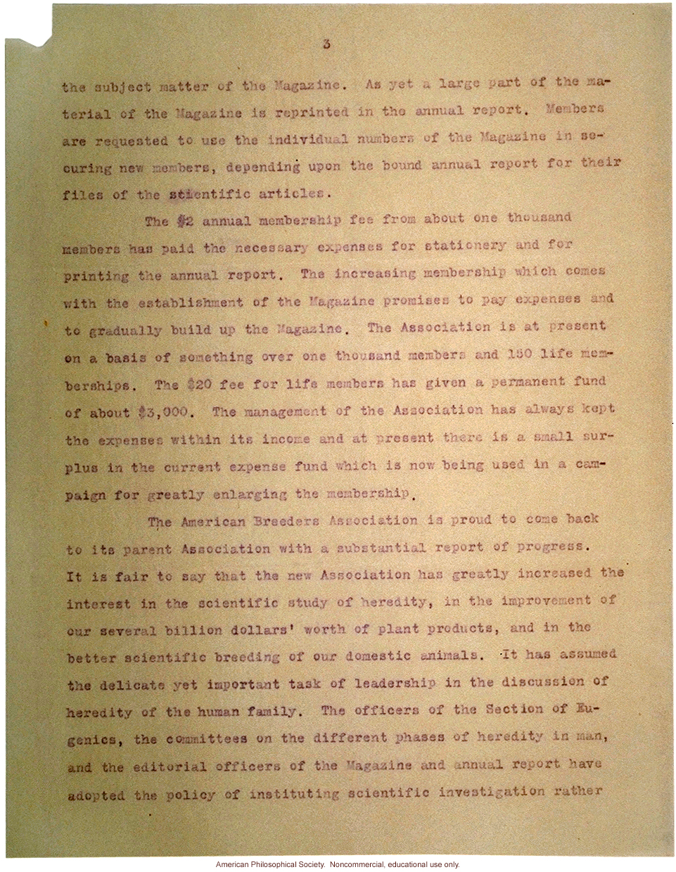American Breeders Association report on new eugenics section