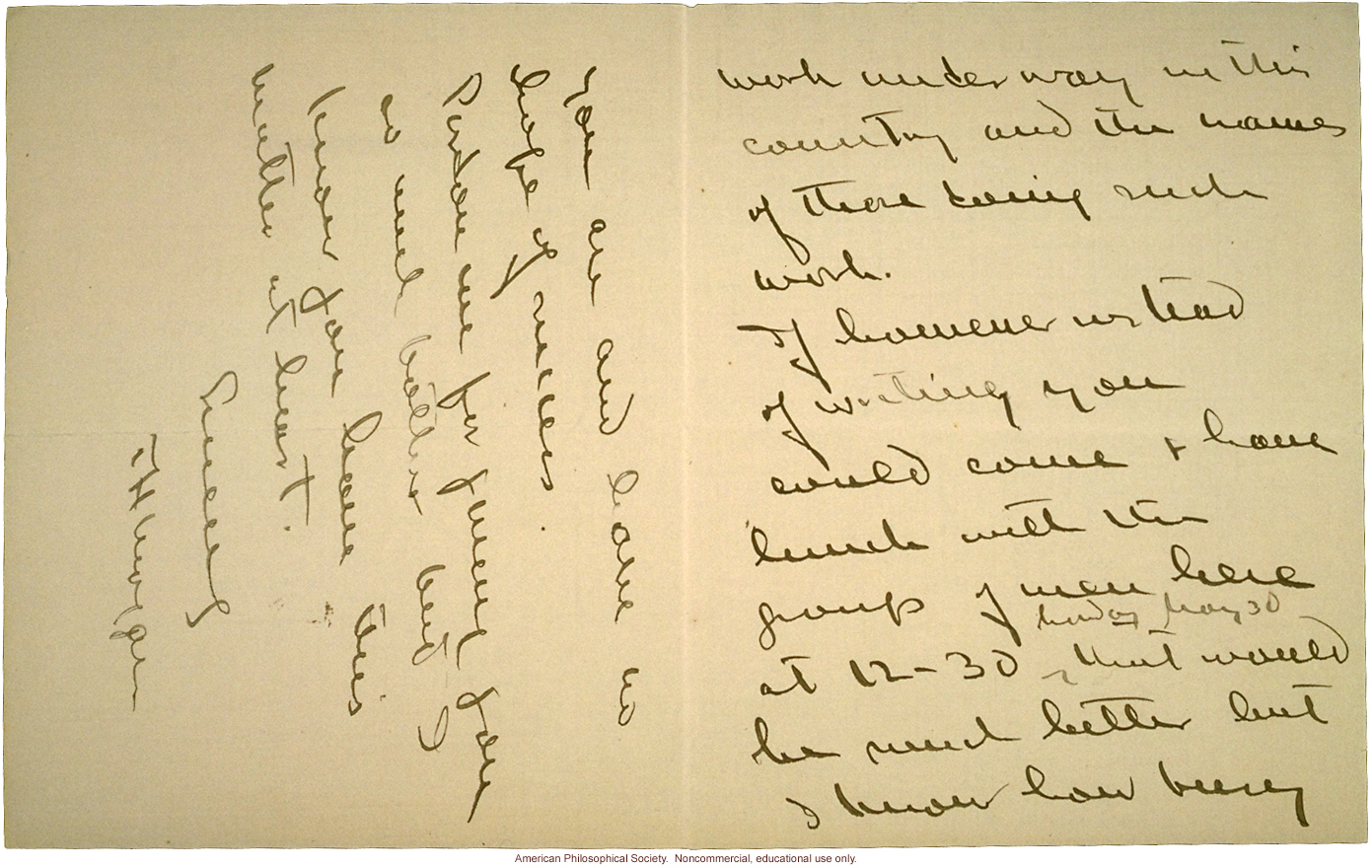 T.H. Morgan letter to Charles Davenport requesting eugenics information
