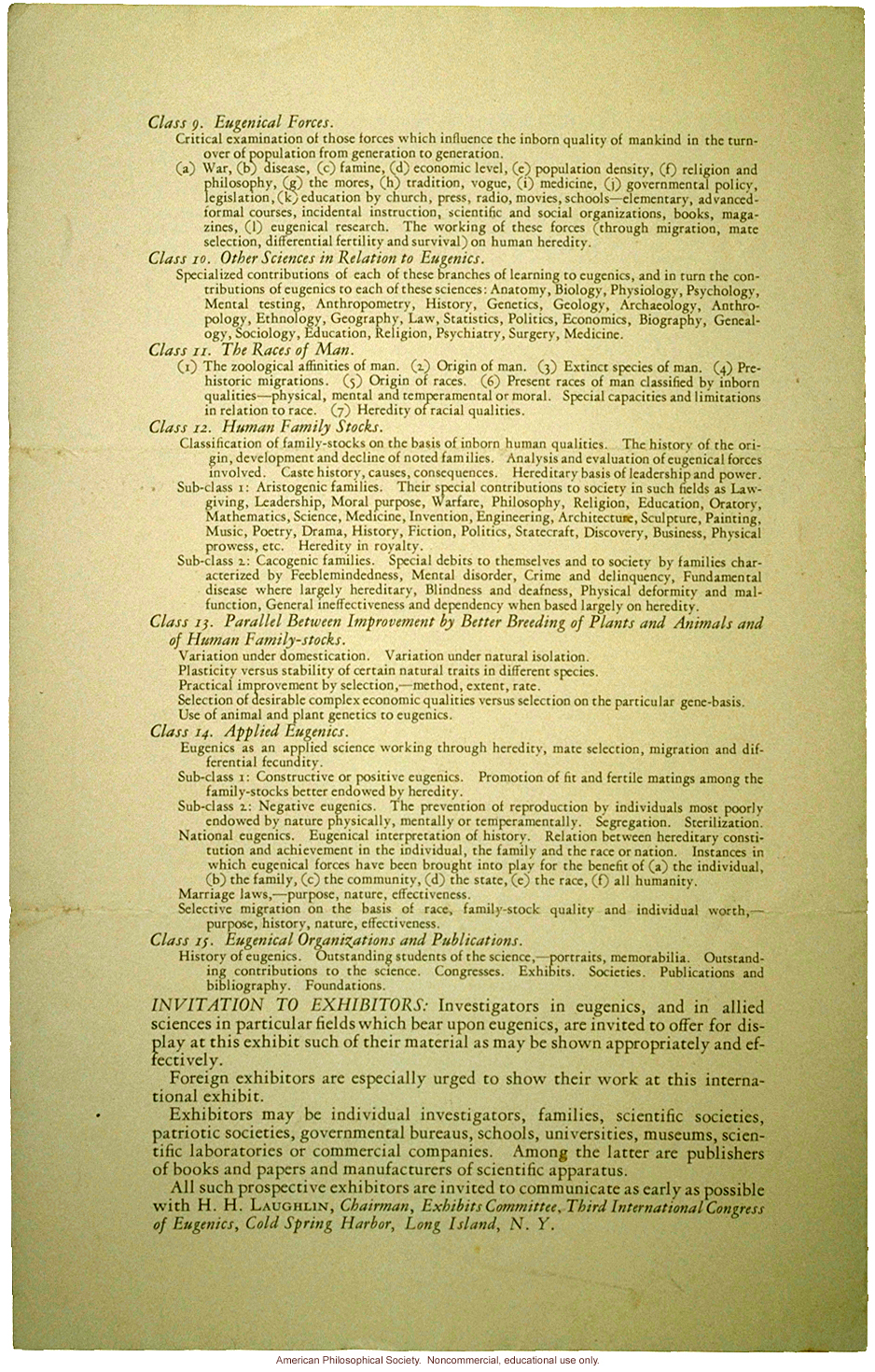 The exhibit of the Third International Congress of Eugenics