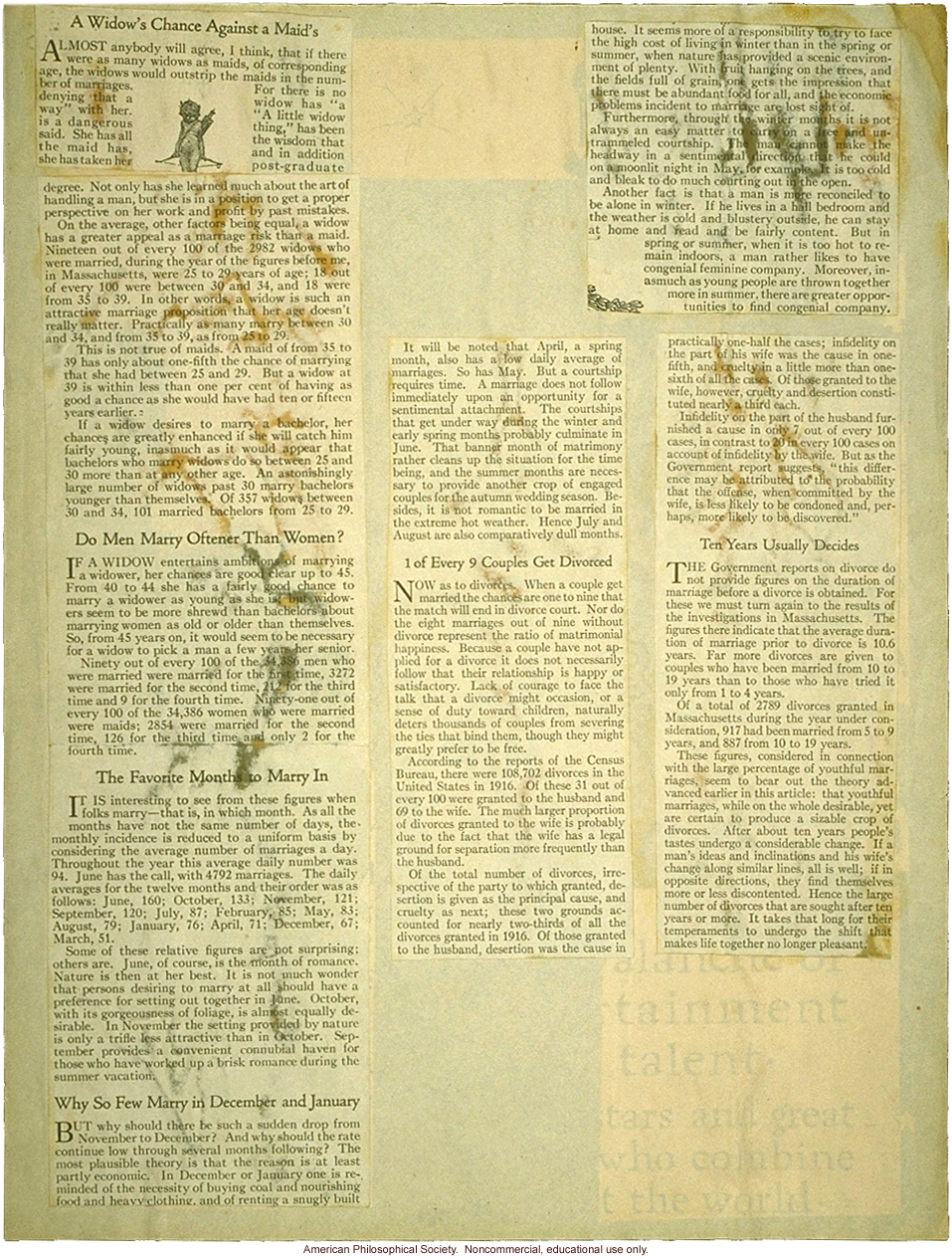 &quote;What  Chance Have You To Marry?,&quote; by Fred Kelly, Ladies Home Journal