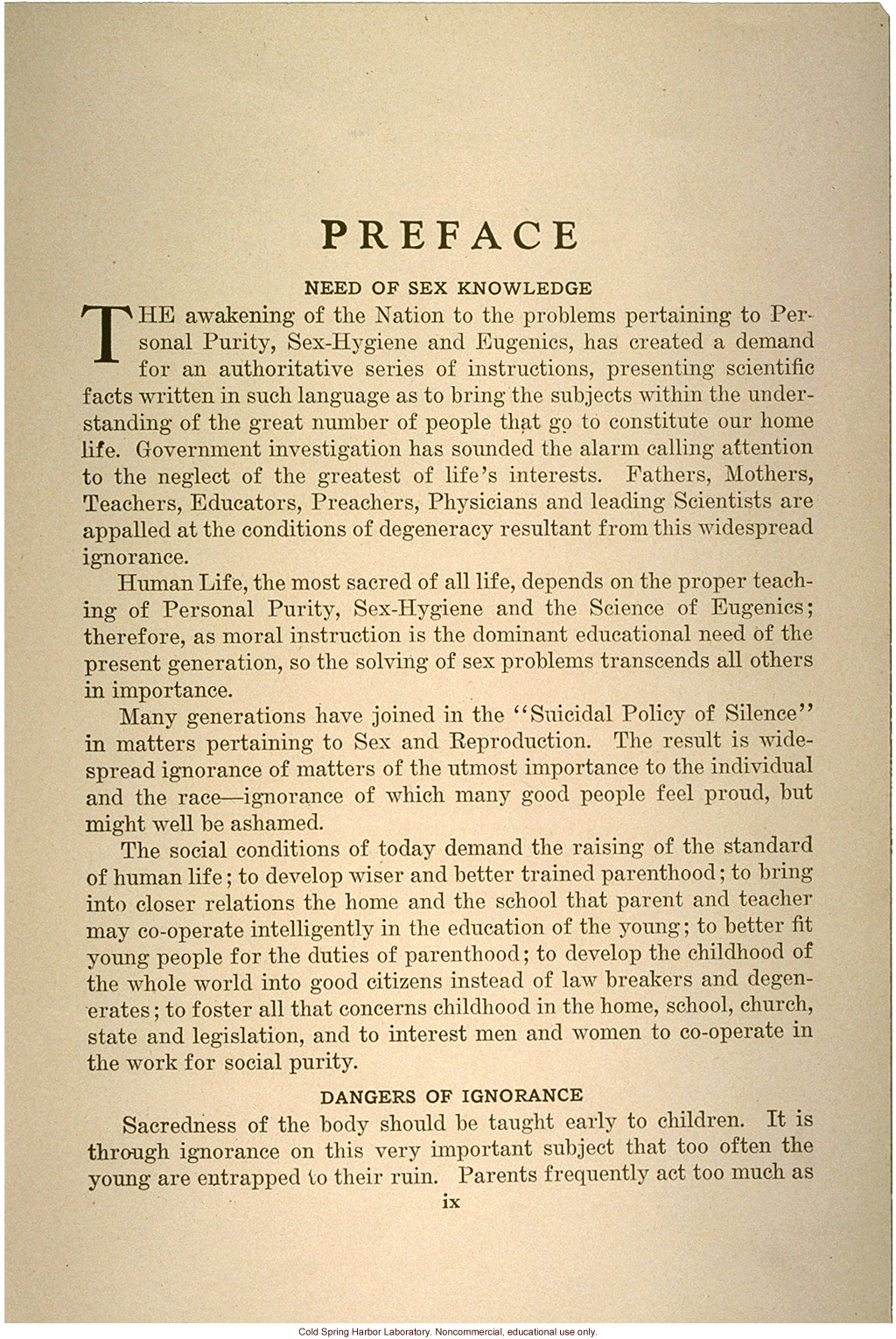 &quote;The science of eugenics and sex-life, love, marriage, maternity: the regeneration of the human race,&quote; by W.J. Hadden, C.H. Robinson, and M.R. Melendy