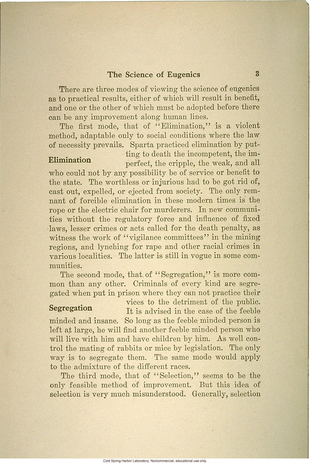 &quote;The science of eugenics and sex-life, love, marriage, maternity: the regeneration of the human race,&quote; by W.J. Hadden, C.H. Robinson, and M.R. Melendy