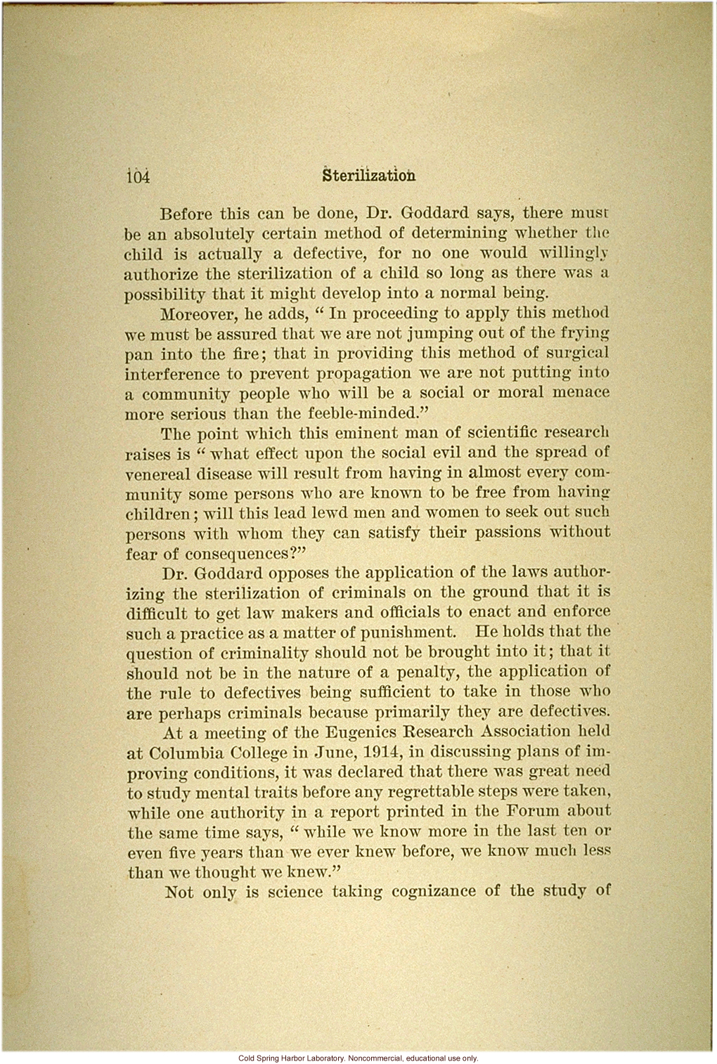 &quote;The science of eugenics and sex-life, love, marriage, maternity: the regeneration of the human race,&quote; by W.J. Hadden, C.H. Robinson, and M.R. Melendy