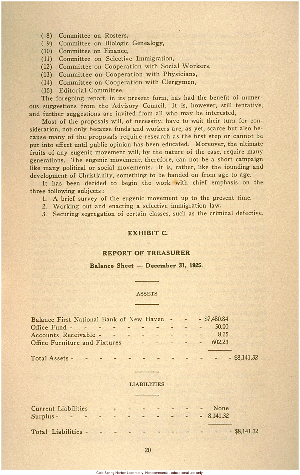 &quote;Report of the president of the American Eugenics Society, Inc., June 26, 1926&quote;