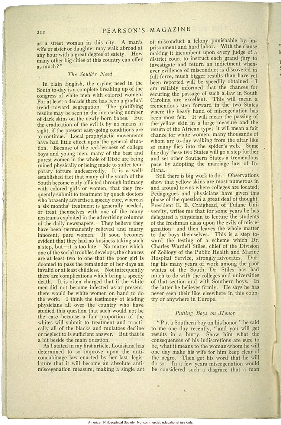 &quote;The South's fight for race purity,&quote; by R.W. Wooley, Pearson's Magazine