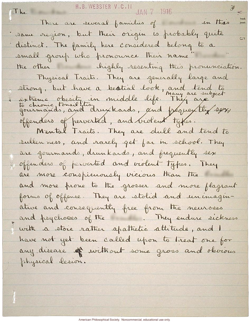 H.B. Webster letter to L.F. Barker, about two Maine families