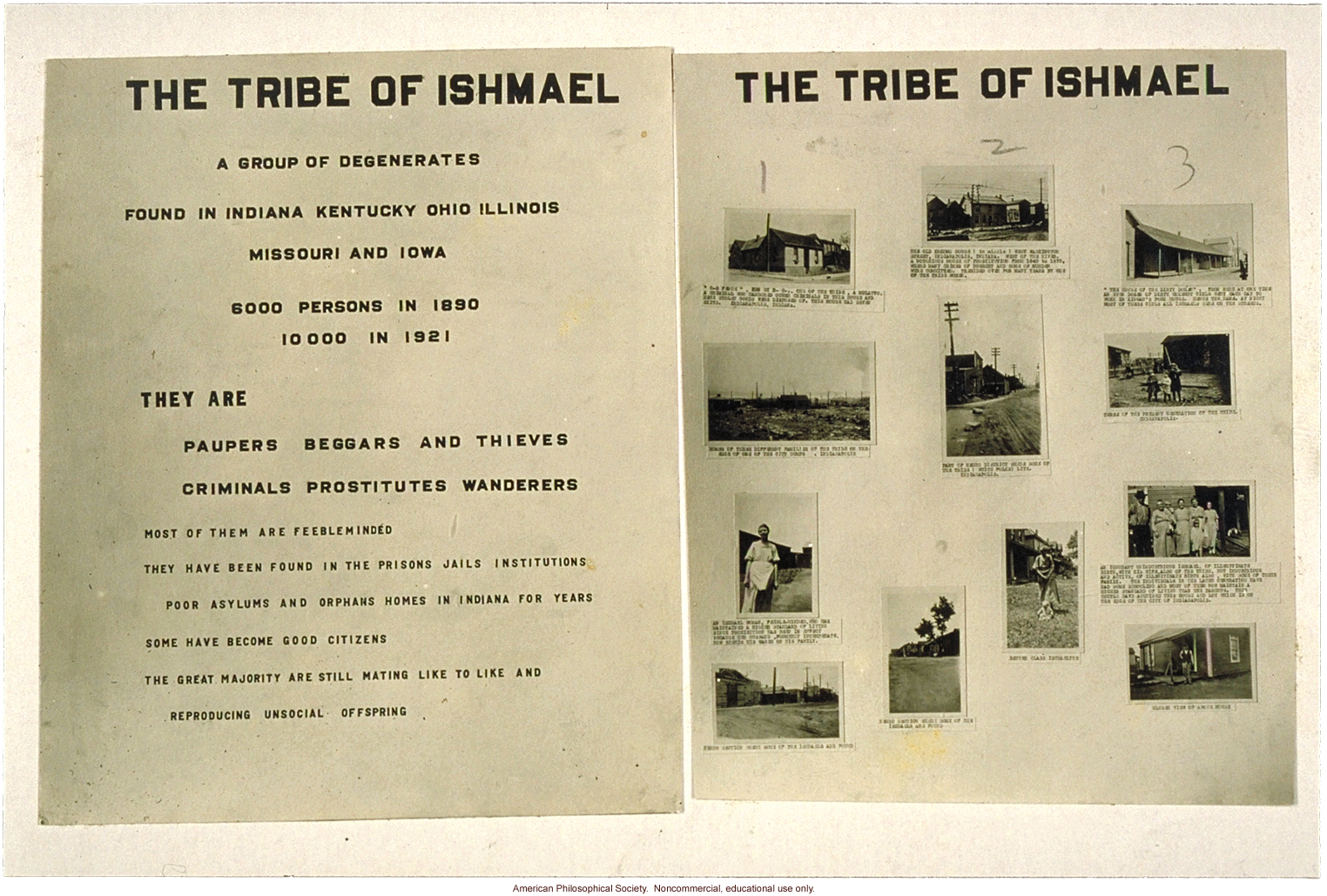 &quote;The tribe of Ishmael: A group of degenerates found in Indiana, Kentucky, Ohio, Illinois, Missouri, and Iowa -- with individual photos and captions