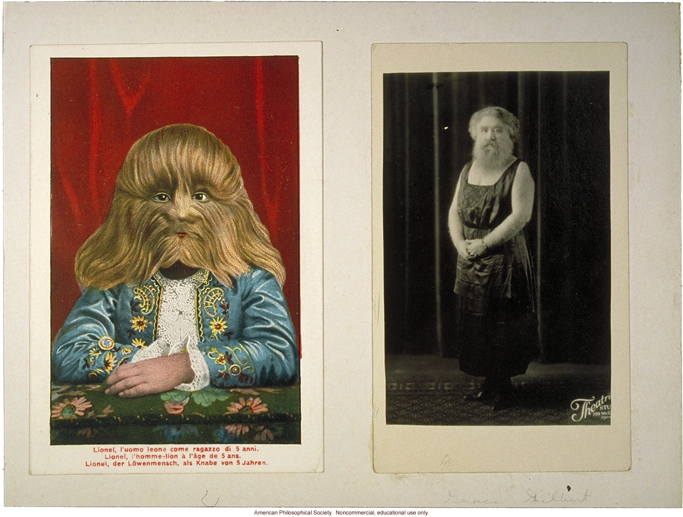 Lion man and woman, circus acts