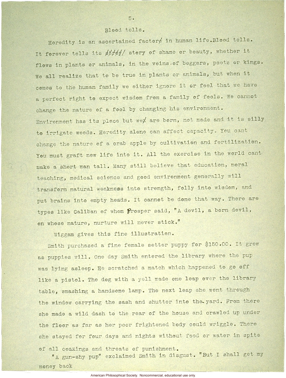 Sermon #2:  Eugenics, AES Sermon Contest 1926, #2