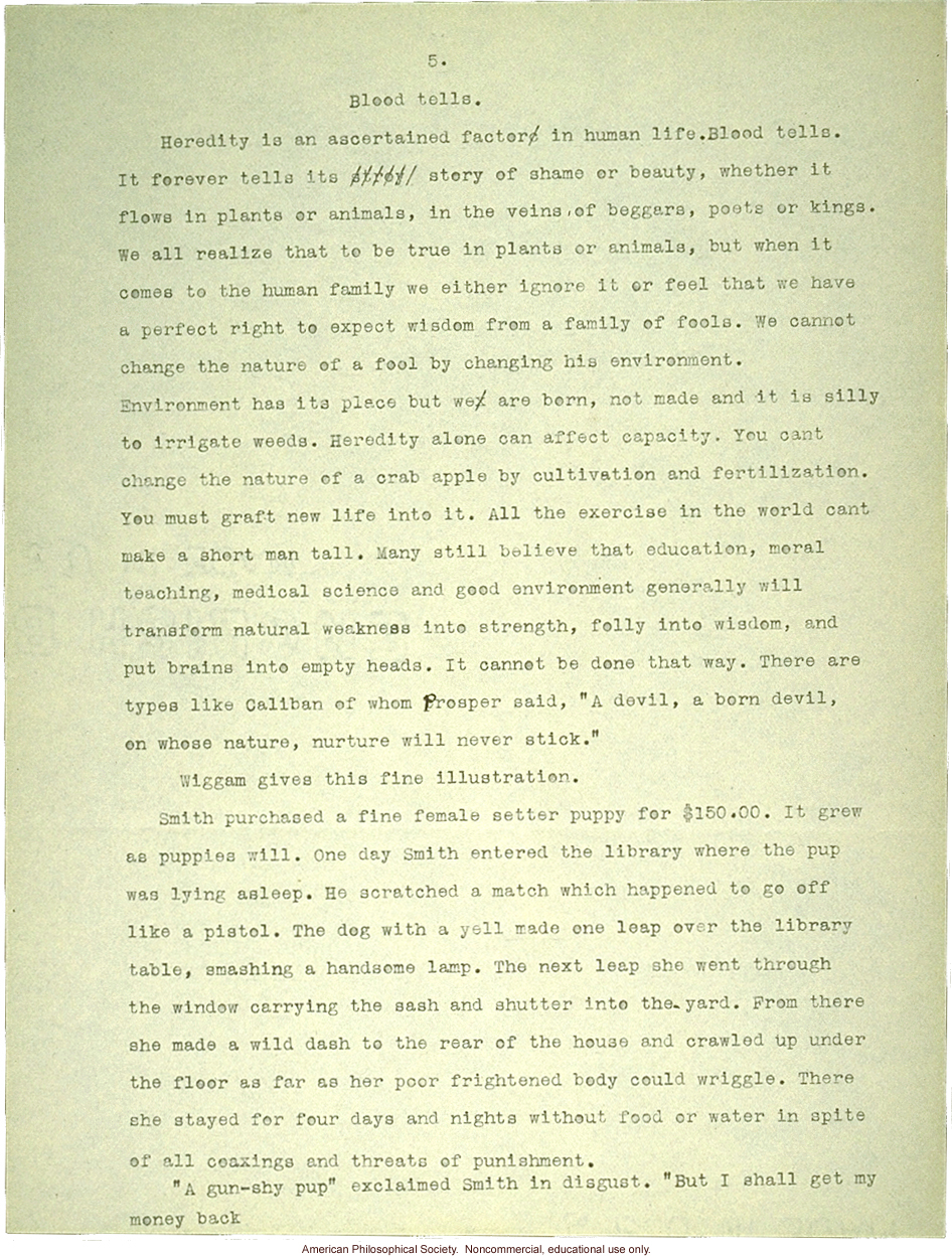 Sermon #2:  Eugenics, AES Sermon Contest 1926, #2