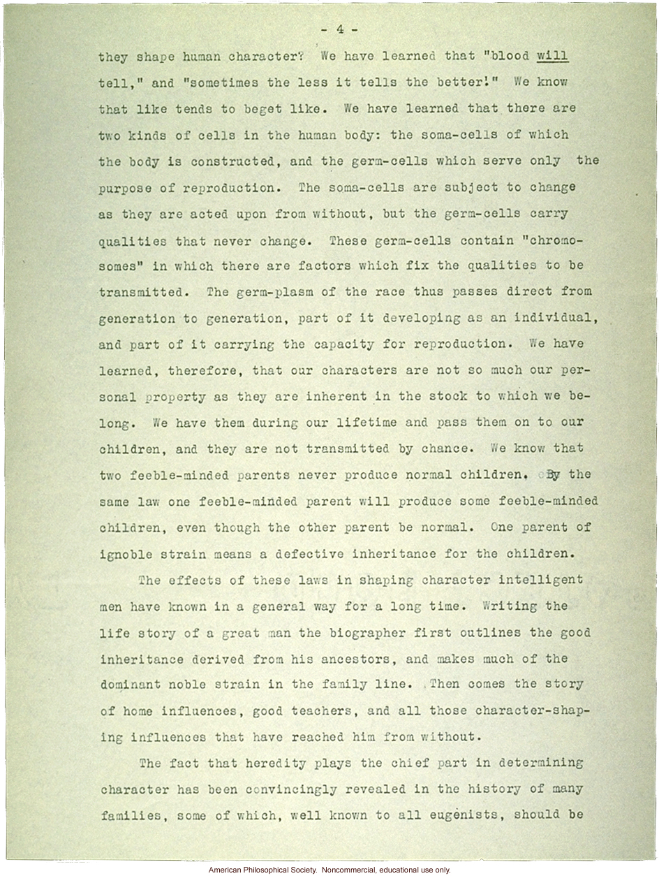 Sermon #36 exerpt: &quote;Eugenics,&quote; AES Sermon Contest 1926, #4