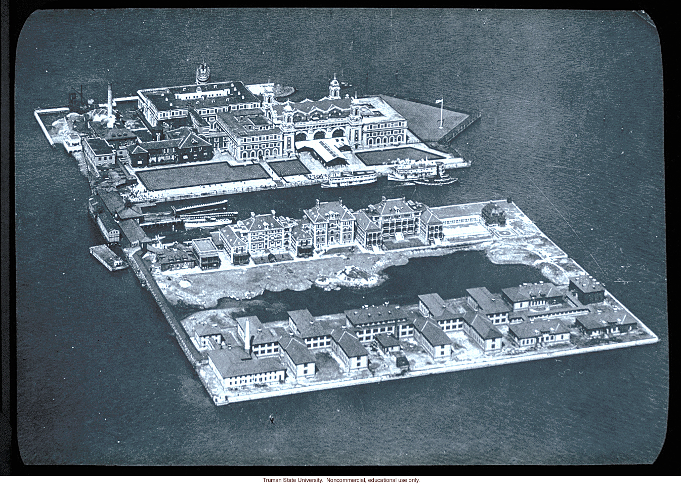 Aerial view of Ellis Island