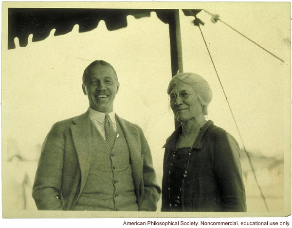 Mary T. Watts, founder of the Fitter Families Contest with superintendent of the contest at the Eastern States Exposition, Springfield, MA