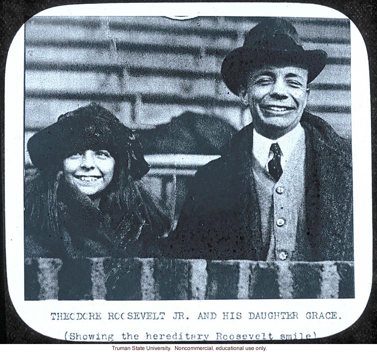 Theodore Roosevelt Jr. and his daughter Grace.  (Showing the hereditary Roosevelt smile)