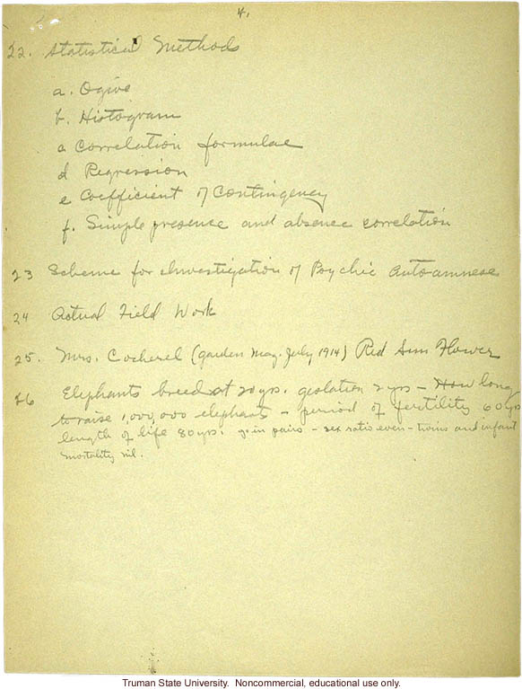 &quote;Laboratory work of eugenics class,&quote; field worker notes