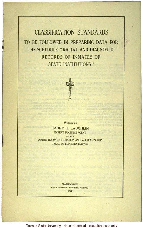 &quote;Classification standards,&quote; by Harry H. Laughlin