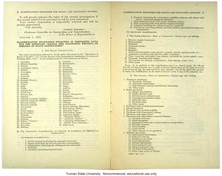 &quote;Classification standards,&quote; by Harry H. Laughlin