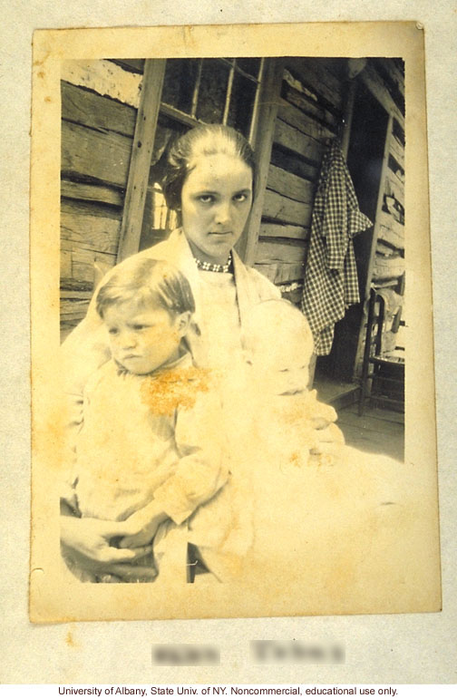 Susan Brown (pseudonym) from Arthur Estabrook's scrapbook of field photographs from Amherst County, and corresponding entry in Mongrel Virginians