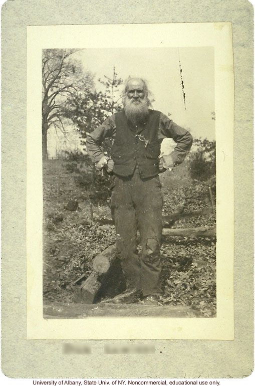 Dick Johnson (pseudonym) of the Win Tribe, from Arthur Estabrook's scrapbook of field photographs from Amherst County, Virginia