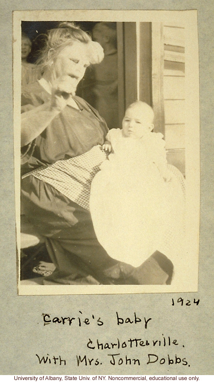 Vivian Buck and foster mother Alice Dobbs in Charlottesville, taken by A.H. Estabrook the day before the Buck v. Bell trial in Virginia
