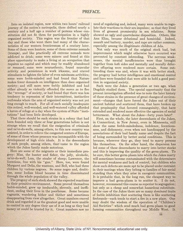 <i>The Jukes in 1915</i>, by Arthur H. Estabrook, selected pages