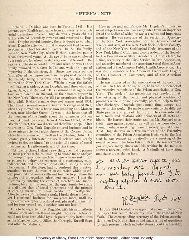 <i>The Jukes in 1915</i>, by Arthur H. Estabrook, selected pages