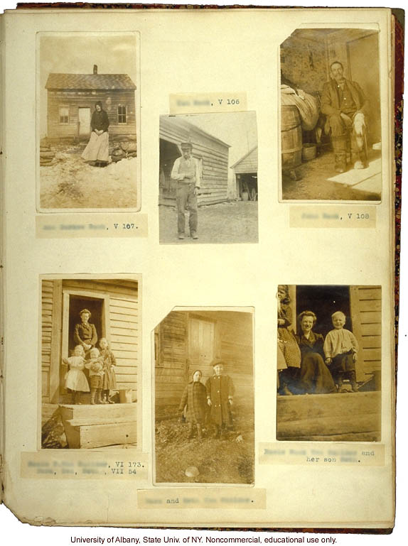 The Nam Family, by A. Estabrook and C. Davenport, pedigree of V106-V109 (p. 26) and corresponding field portraits from back of Estabrook's copy