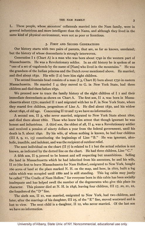 The Nam Family: A Study in Cacogenics (Eugenics Record Office Memoir No. 2), by A.H. Estabrook and C.B. Davenport, introduction and early history