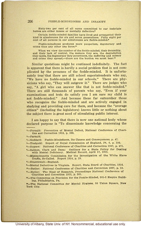 &quote;Stimulating Public Interest in the Feeble-Minded,&quote; by E.R. Johnstone (address to the National Conferenceof Charities and Correction, 1916)